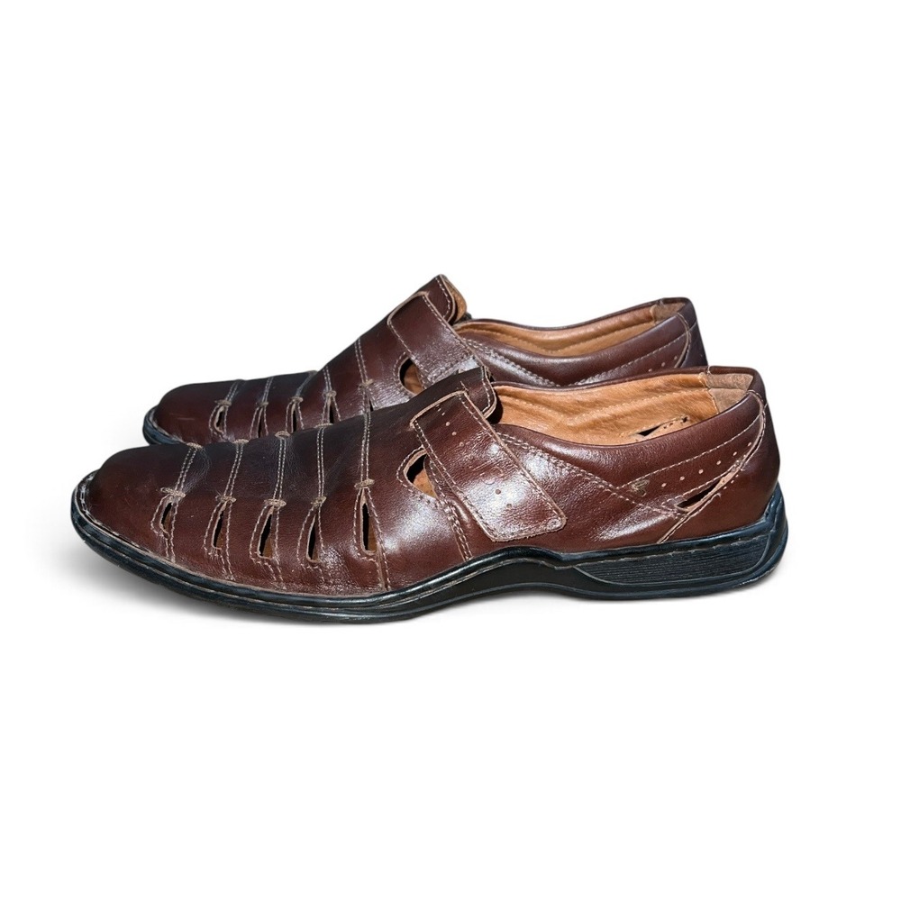 Josef Seibel Fisherman Loafers Mens 10 Brown Leather Huarache Sandals 31371